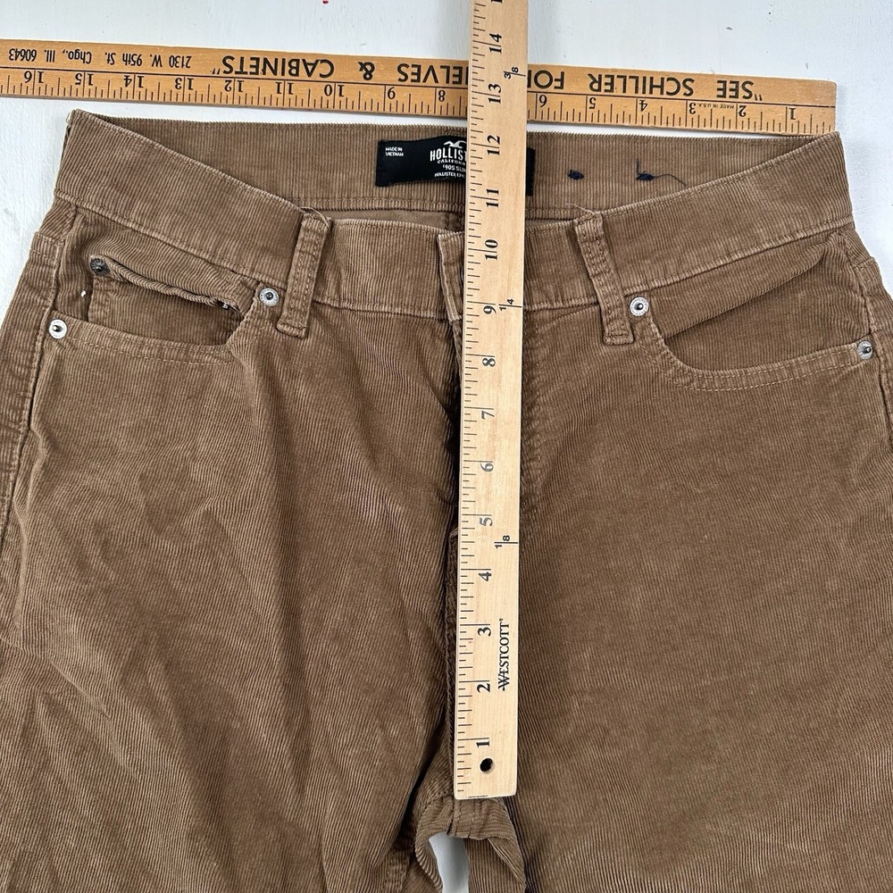 Hollister Mens '90s Slim Fit Brown Corduroy Pants Actual 30x31 Epic Flex Stretch - Picture 4 of 12